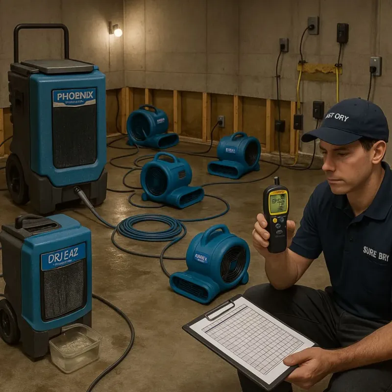 Structural Drying and Dehumidification process in Will County, IL